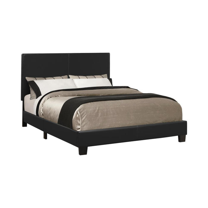Mauve Upholstered Platform Black Full Bed
