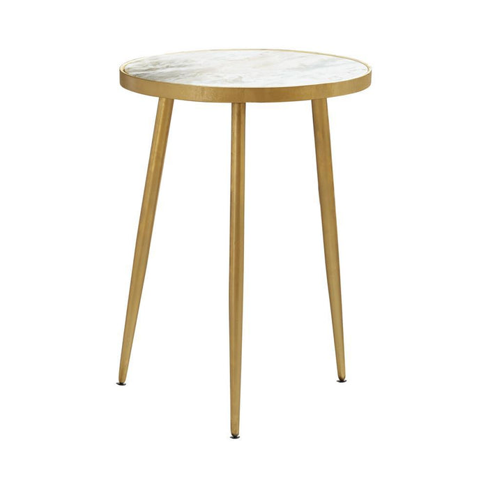 Modern Marble and Gold Accent Table
