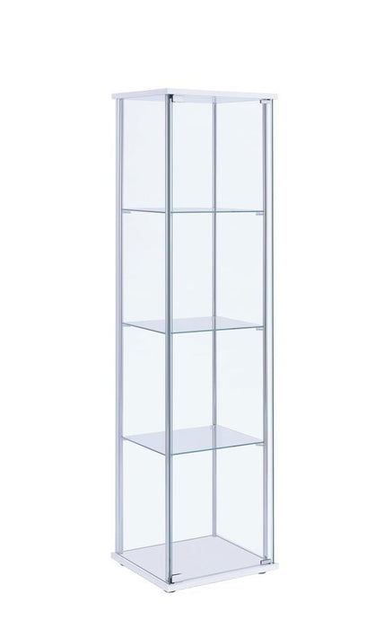 Bellatrix Rectangular 4-shelf Curio Cabinet White and Clear