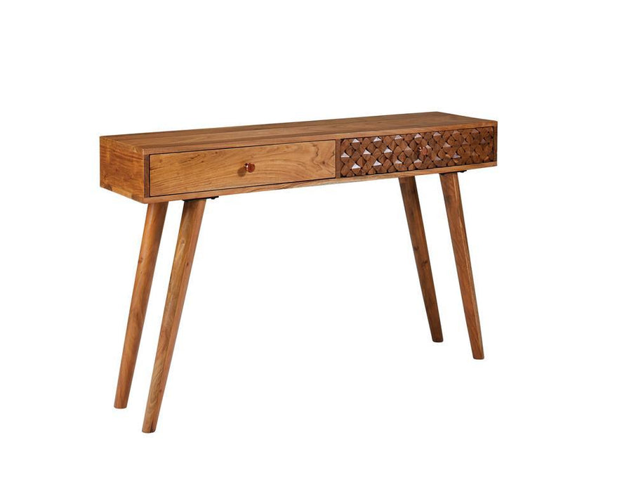 Lotus 2-drawer Console Table Natural Brown