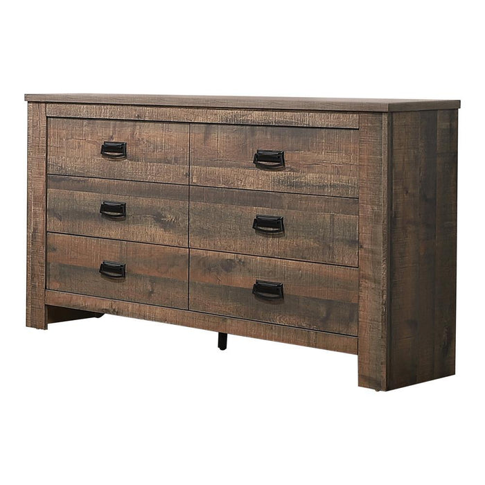 Frederick 6-drawer Dresser Weathered Oak - Gibson McDonald Furniture & Mattress 