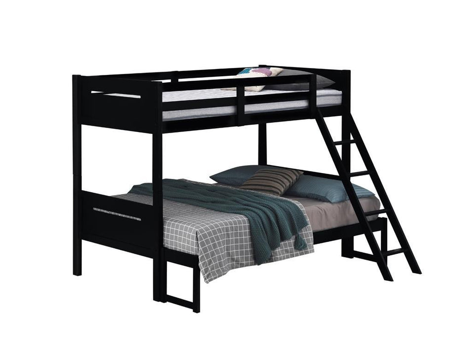 Littleton Twin Over Full Bunk Bed Black - Gibson McDonald Furniture & Mattress 