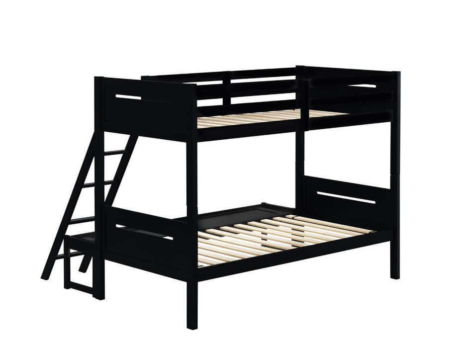 Littleton Twin Over Full Bunk Bed Black - Gibson McDonald Furniture & Mattress 