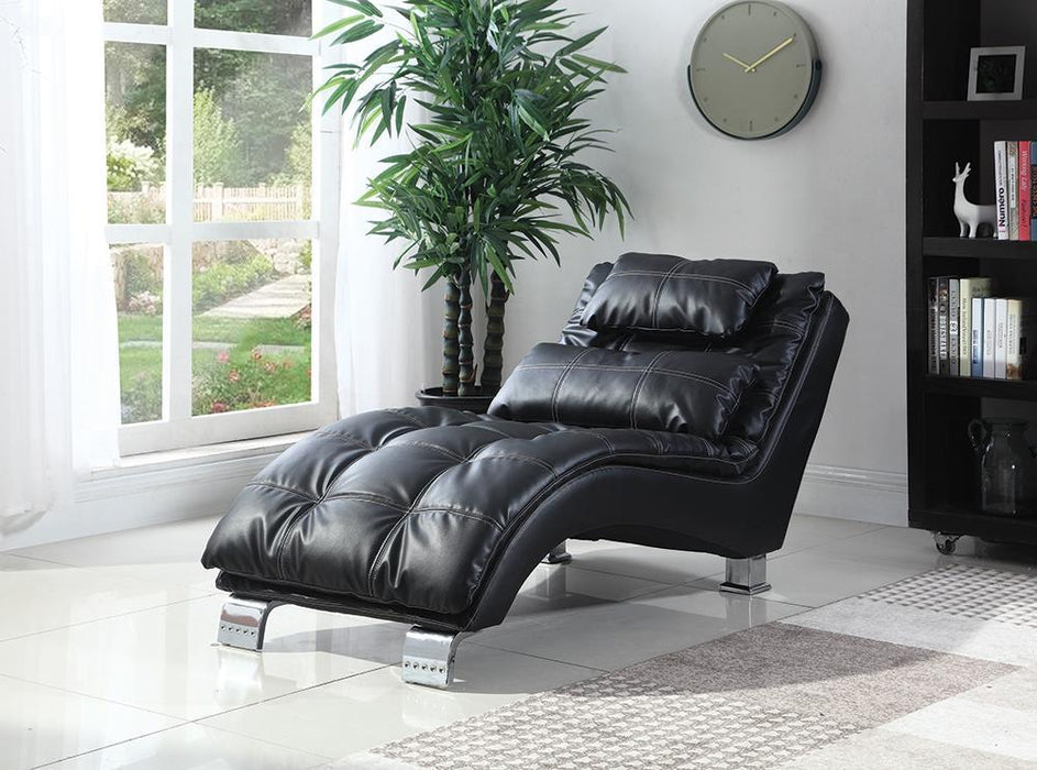 Dilleston Upholstered Chaise Black - Gibson McDonald Furniture & Mattress 