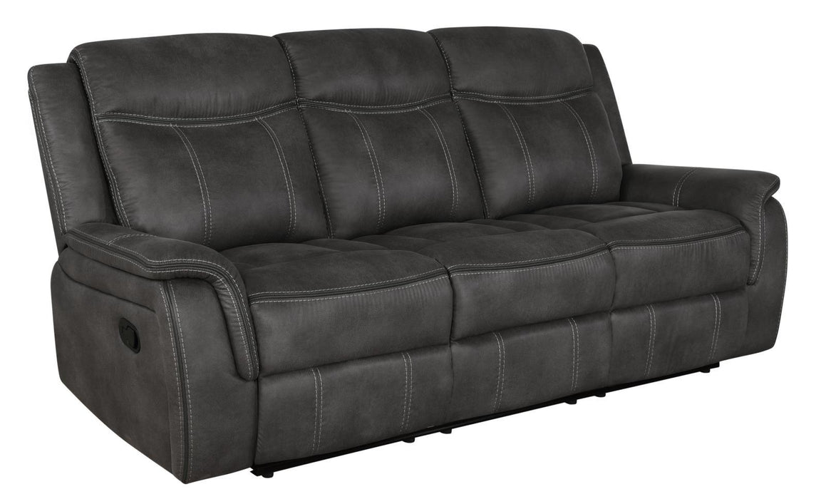 Lawrence Upholstered Tufted Back Motion Sofa - Gibson McDonald Furniture & Mattress 