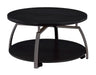 Dacre Round Coffee Table Dark Grey and Black Nickel - Gibson McDonald Furniture & Mattress 