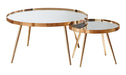 Kaelyn 2-piece Mirror Top Nesting Coffee Table Mirror and Gold - Gibson McDonald Furniture & Mattress 