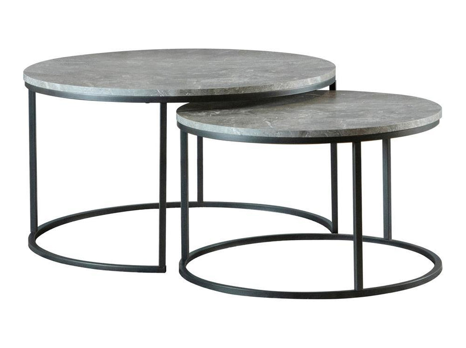 Lainey Round 2-piece Nesting Coffee Table Grey and Gunmetal - Gibson McDonald Furniture & Mattress 