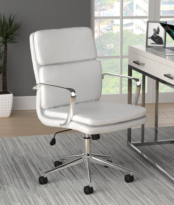 Ximena Standard Back Upholstered Office Chair White - Gibson McDonald Furniture & Mattress 