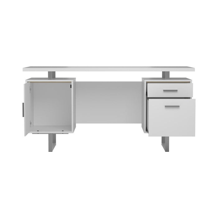 Lawtey Floating Top Office Desk White Gloss - Gibson McDonald Furniture & Mattress 