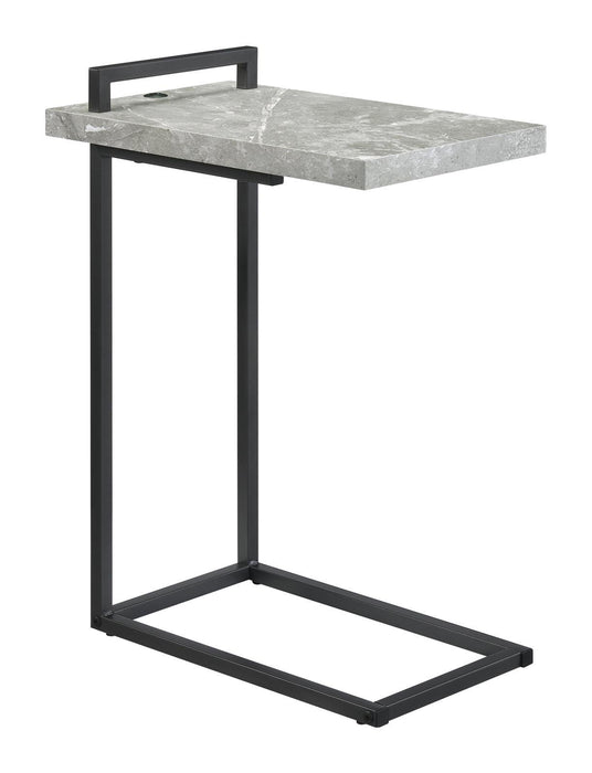 Maxwell C-shaped Accent Table Cement and Gunmetal - Gibson McDonald Furniture & Mattress 
