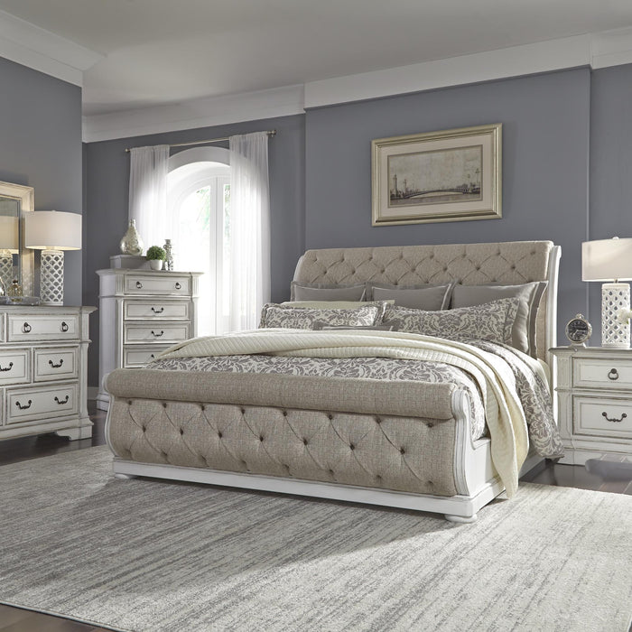 Abbey Park Queen Uph Sleigh Bed, Dresser & Mirror, Chest, Night Stand image