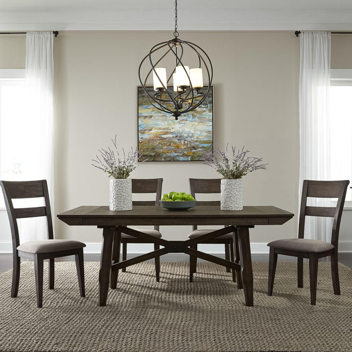 Double Bridge 5 Piece Trestle Table Set image