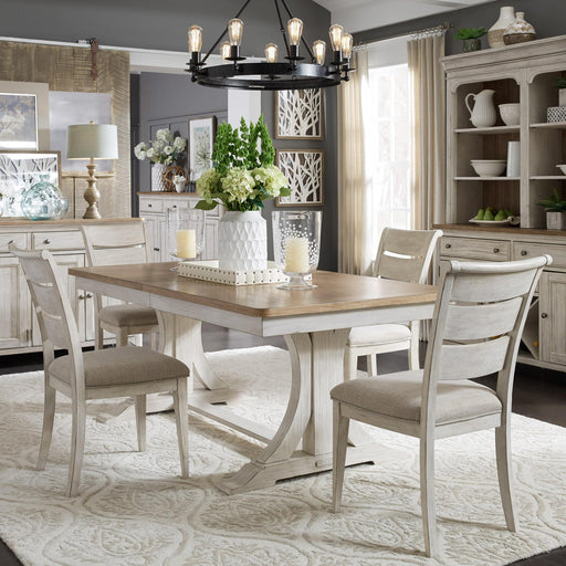 Farmhouse Reimagined Opt 5 Piece Trestle Table Set image