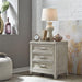 Liberty Furniture Belmar 3 Drawer Nightstand in Washed Taupe and Silver Champagne image