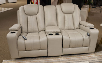 Elevate Edges Glider Reclining Loveseat with Console - Gibson McDonald Furniture & Mattress 