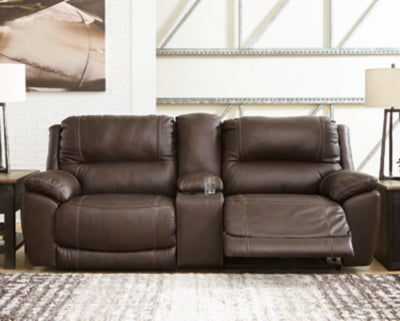 Dunleith Power Reclining Loveseat with Console - Gibson McDonald Furniture & Mattress 