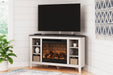 Dorrinson Corner TV Stand with Electric Fireplace - Gibson McDonald Furniture & Mattress 