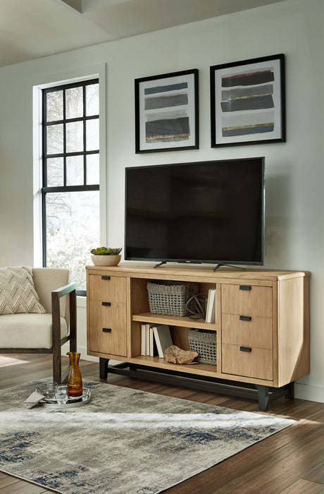 Freslowe TV Stand with Electric Fireplace - Gibson McDonald Furniture & Mattress 