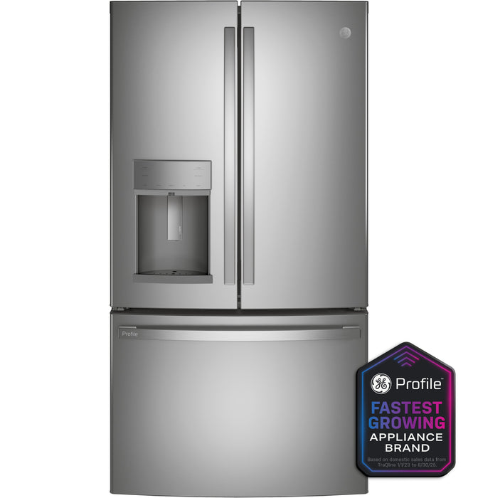 GE Profileª 22.1 Cu. Ft. Counter-Depth Fingerprint Resistant French-Door Refrigerator with Door In Door and Hands-Free AutoFill