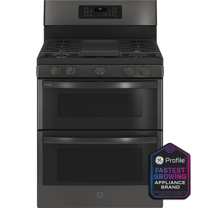 GE Profileª 30" Free-Standing Gas Double Oven Convection Range with No Preheat Air Fry