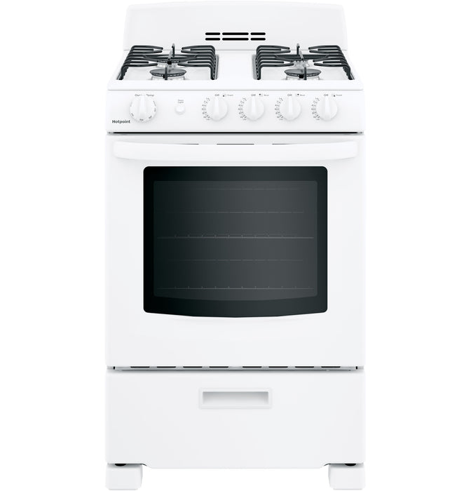 Hotpoint¨ 24" Front-Control Free-Standing Gas Range with Large Window