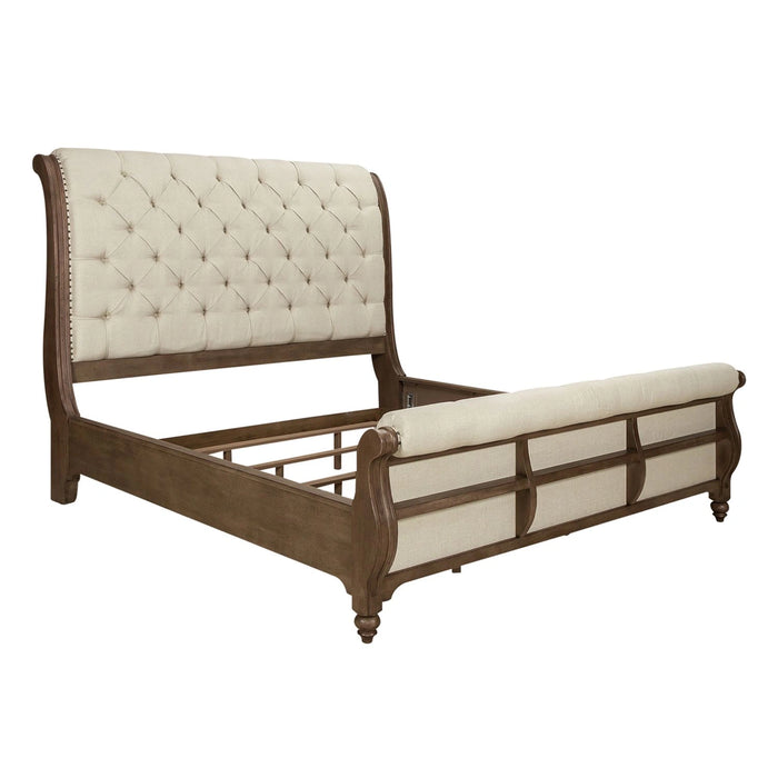Americana Farmhouse Sleigh Bed, Dresser & Mirror, Chest, N/S image