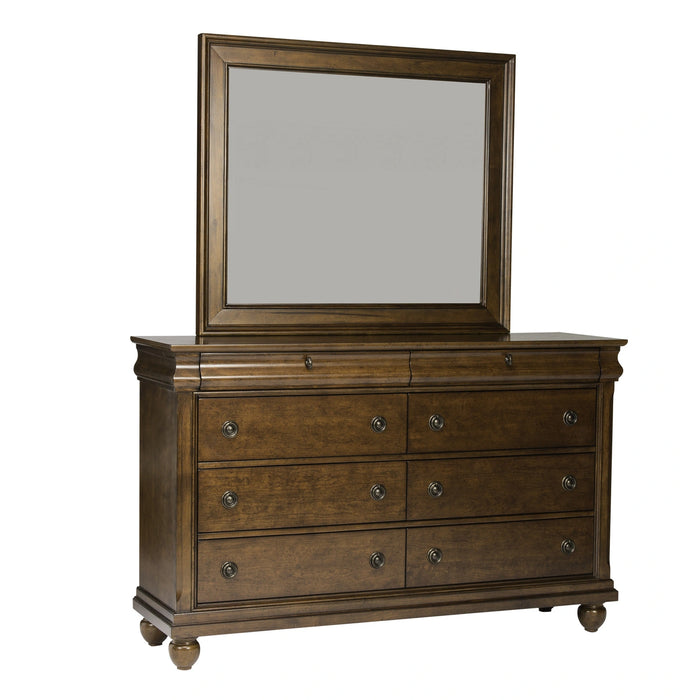 Rustic Traditions King California Sleigh Bed, Dresser & Mirror, Chest image
