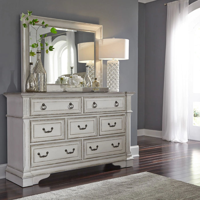 Abbey Park King California Sleigh Bed, Dresser & Mirror, Night Stand image