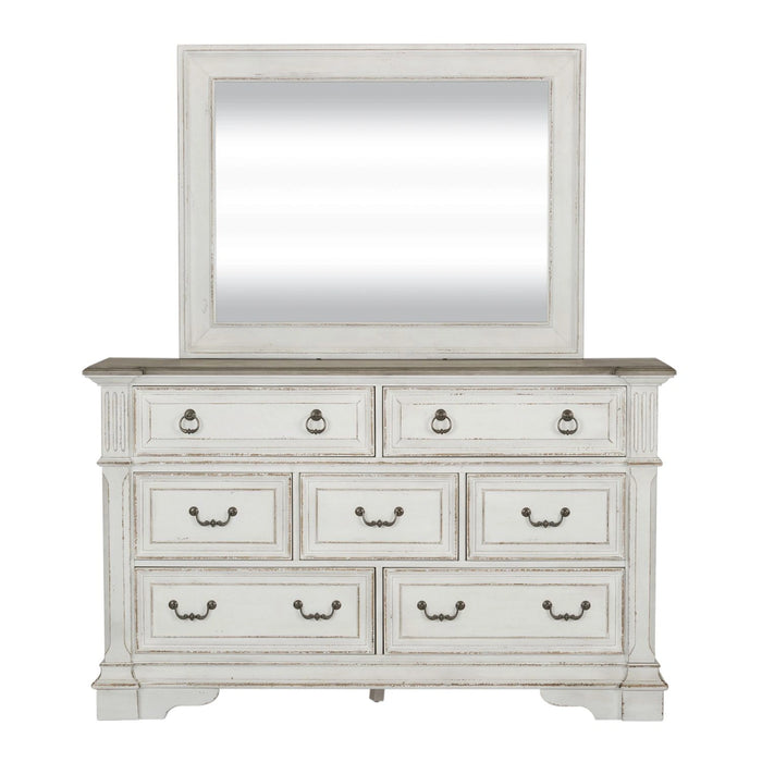 Abbey Park King California Panel Bed, Dresser & Mirror, Chest image