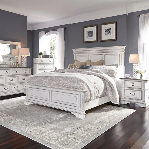 Abbey Park King California Panel Bed, Dresser & Mirror, Chest, Night Stand image