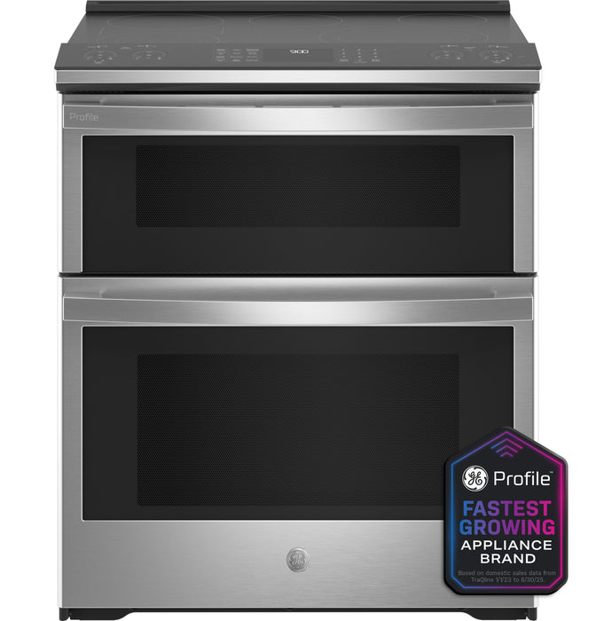 GE Profileª 30" Smart Slide-In Electric Double Oven Convection Fingerprint Resistant Range