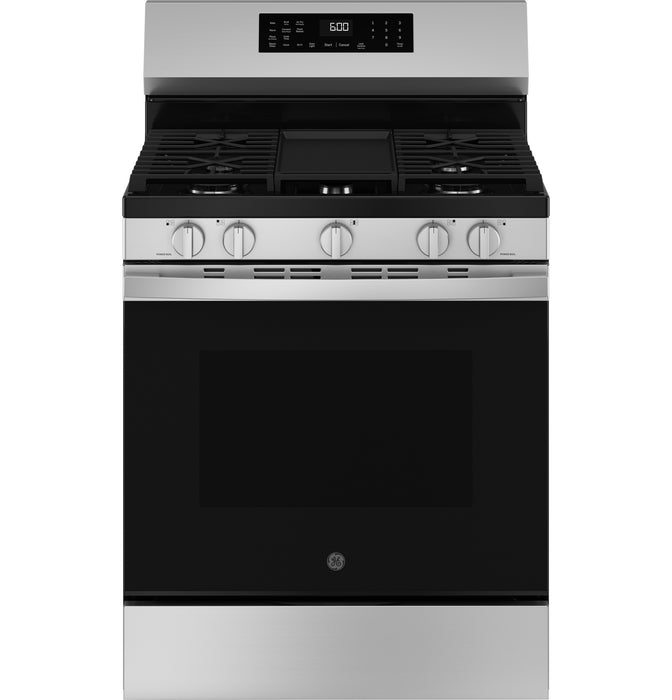 GE¨ 30" Free-Standing Gas Convection Range with No Preheat Air Fry and EasyWashª Oven Tray