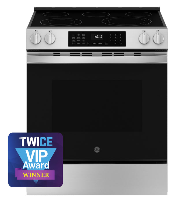 GE¨ ENERGY STAR¨ 30" Slide-In Electric Convection Range with No Preheat Air Fry and EasyWashª Oven Tray